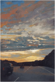Roadtrip by Liz Haywood-Sullivan, pastel painting, 36 x 24.